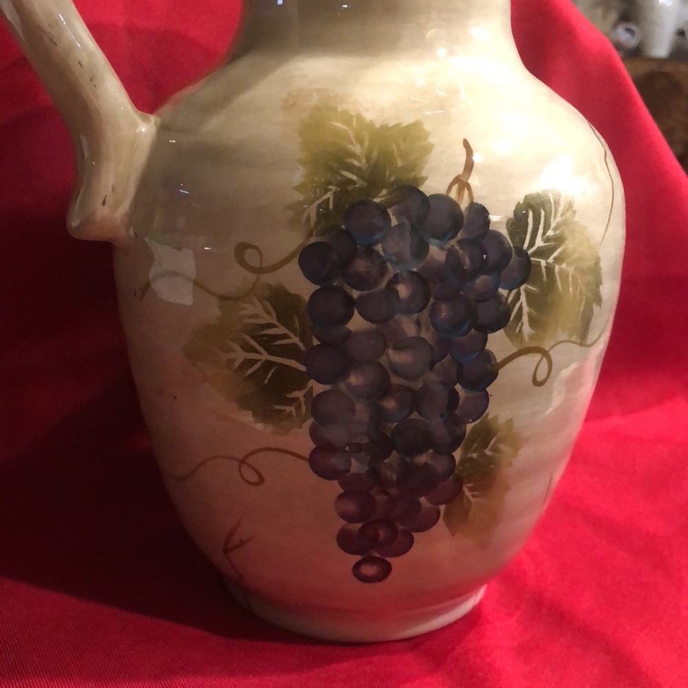 Cabernet Hand Painted Ceramic Pitcher - Picture 2 of 11